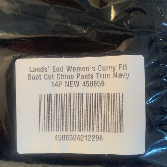 NWT LANDS' END CURVY FIT BOOT CUT CHINO PANTS TRUE NAVY 14P (PETITE) - Picture 14 of 15